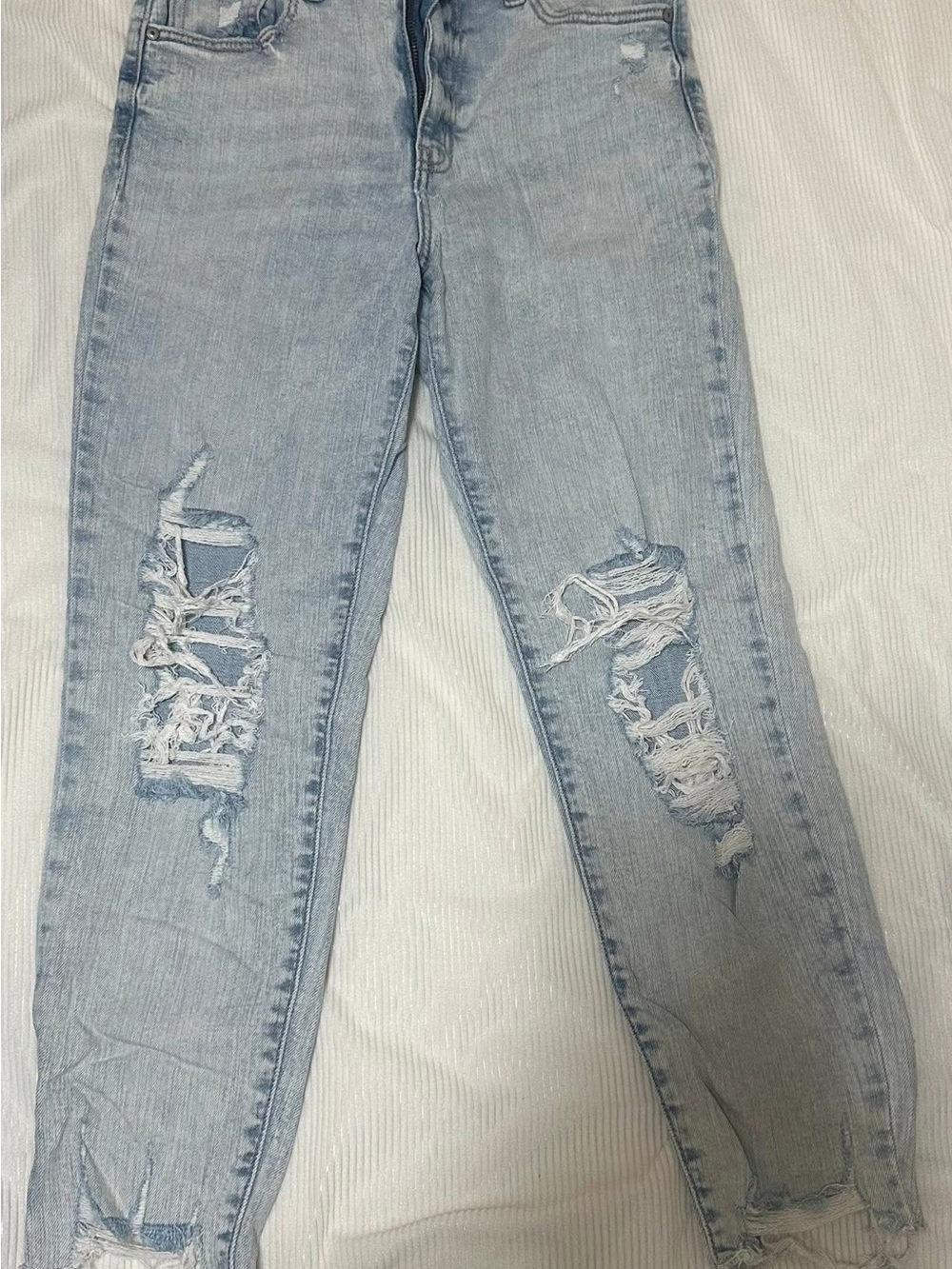 eunina Light Blue Distressed Boyfriend Jeans